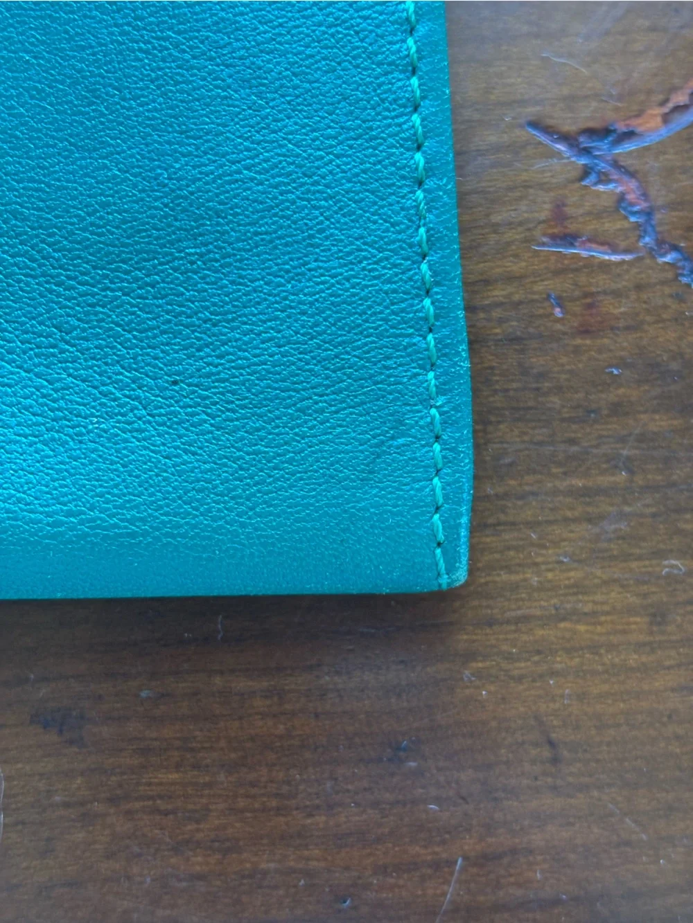 Coach Emerald Green Leather Zip Card Pouch with Keyring